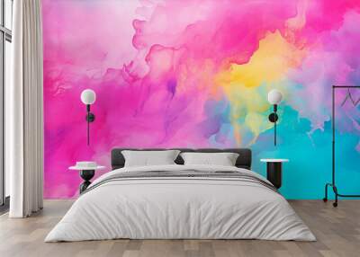 blue burnt yellow l fire red bright pink magenta purple violet abstract background. Color gradient ombre blur Wall mural