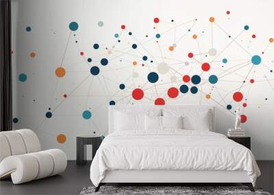 abstract background with connected circles  Wall mural