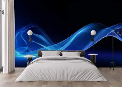 abstract blue smoke line Wall mural