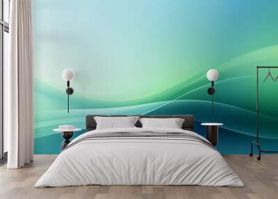 abstract green wave background Wall mural