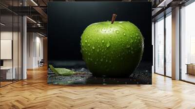 green apple isolated Wall mural