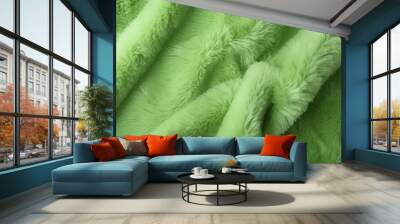 green fur fabric texture Wall mural