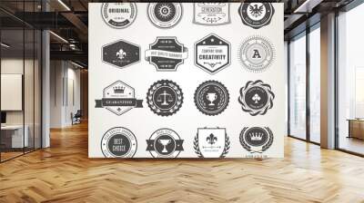 Emblems, badges and stamps set - awards and seals designs Wall mural