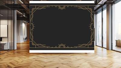 Tarot style frame with decorative border, banner with magic pattern, reverse side of tarot cards with mystic elements, vector Wall mural