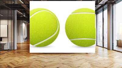 Closeup of two vector tennis balls isolated on white background. Wall mural