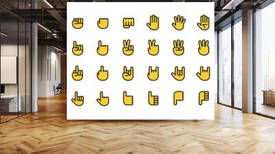 Vector icon set of hands and fingers of various shapes Wall mural