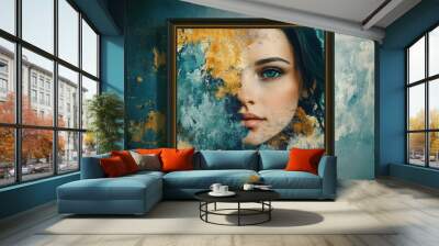 Woman with Blue Eyes Wall mural