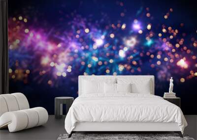 beautiful blur fireworks abstract background Wall mural