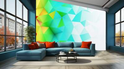 Bright color gradient polygonal surface abstract 3D render Wall mural