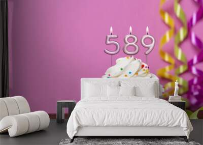 Birthday Cake With Candles Number 589 Wall mural