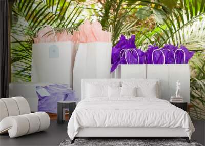 reception hall, corner of the room decorated with gifts for party guests Wall mural