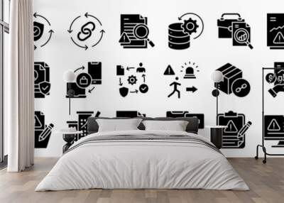 Business Continuity Planning icon set for design elements, strategy, management, business, risk, plan	 Wall mural