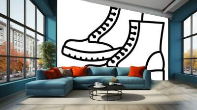 Combat Boots  Icon Element For Design Wall mural