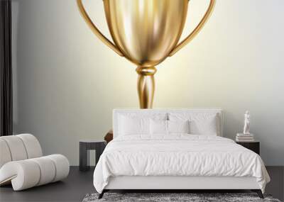 3d realistic vector golden cup isolated on white background. Championship trophy. Sports tournament award. Wall mural