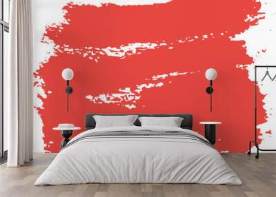 Abstract Red Paint Brush Wall mural