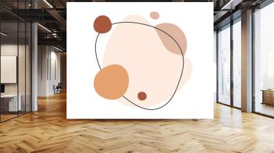 Abstract shapes frame. Minimalistic background design from flowing fluid circles, natural organic curved geometric elements. Modern creative minimal flat graphic vector illustration isolated on white Wall mural