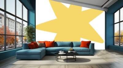 Abstract Yellow Star Cartoon Illustration Wall mural