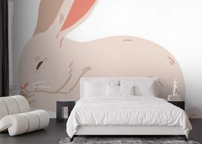 American Rabbit with Long Ears Realistic Illustration Wall mural