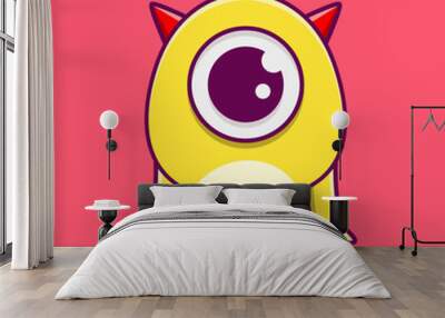 Cartoon monster character vector illustration design Wall mural