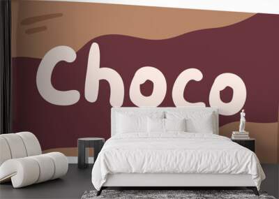 sweet chocolate dessert cartoon illustration Wall mural