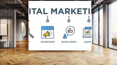 Digital Marketing Banner Web Icon	 Wall mural