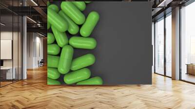 Pile of green medicine capsules Wall mural