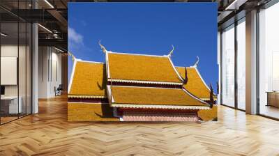 Roof top of the Thai temple Wall mural