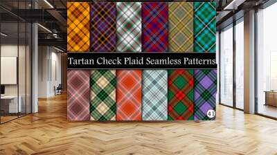 Set Tartan Plaid Scottish Seamless Pattern Wall mural