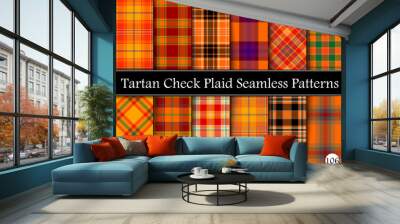 Set Tartan Plaid Scottish Seamless Pattern Wall mural