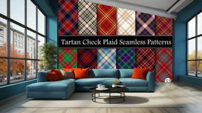 Set Tartan Plaid Scottish Seamless Pattern Wall mural