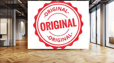 Original grunge retro red isolated stamp on white background Wall mural