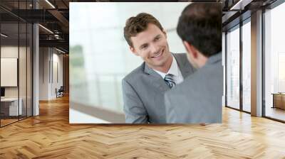 business meeting in building hallway Wall mural