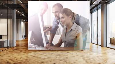 Business people working on project in office Wall mural