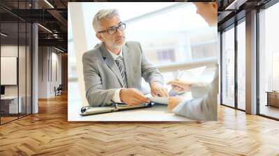 Coporate meeting between executive and employee Wall mural