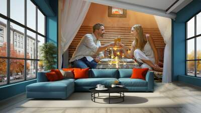 Couple having a romantic diner in Marrakech Wall mural