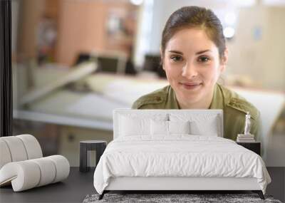 portrait of young woman architect in design office Wall mural