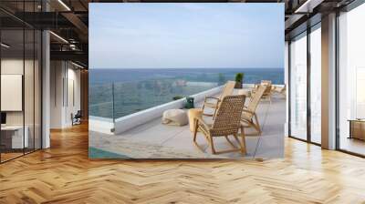 roof top swimming pool terrace with sea view Wall mural