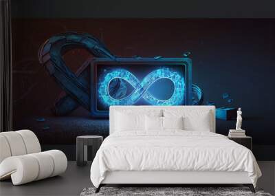 Big Screen Showing Infinity Symbol DevOps Tech Forward Future Technology Workflow Wall mural