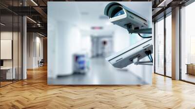 CCTV Security Camera operating in hospital Wall mural