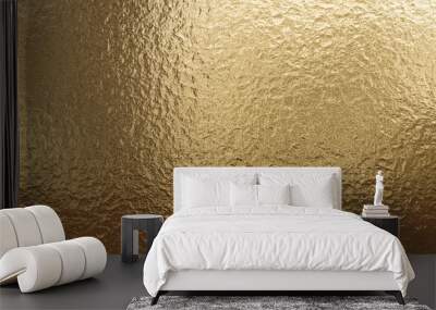 Gold metallic background, linen texture, bright festive background Wall mural