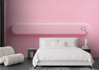 Minimalist search bar design on a soft pink background, ideal for web and app user interface concepts. Wall mural