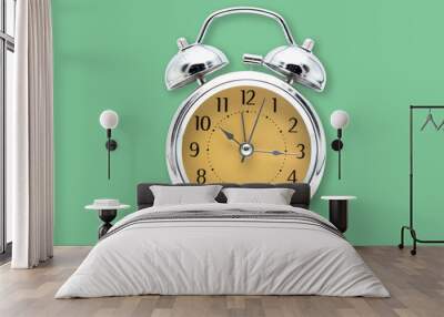 alarm clock retro and vintage classic design isolated white background Wall mural