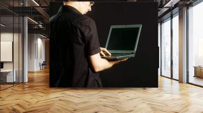 man with computer Wall mural