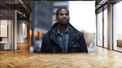 portrait of young african american professional in the city Wall mural