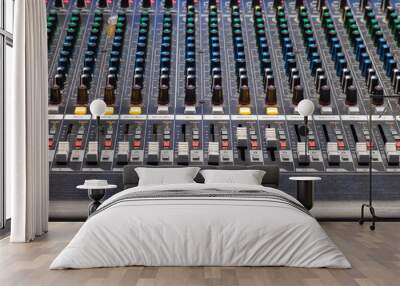 Slide the button to adjust the volume mixer of audio professionals. In the studio recording, Spot focus Wall mural