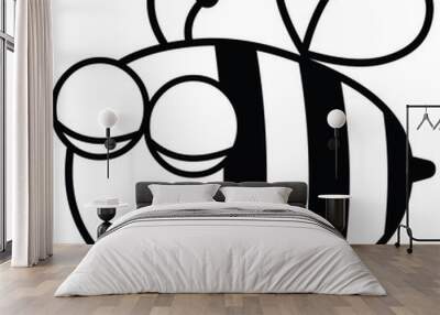 Bee contented-black and white Wall mural