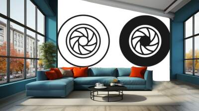 Aperture line vector icon set. Wall mural