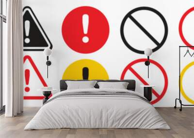 Caution sign. Danger warning alert triangle attention sign. Risk vector symbol. Exclamation mark. Security threat or Failure sign. Mistake icon.	 Wall mural