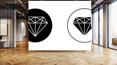 Diamond icon set. precious gemstone vector symbol. jewelry pictogram. premium sign. Wall mural