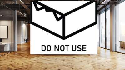 Do not use if package is damaged icon isolated on white background Wall mural